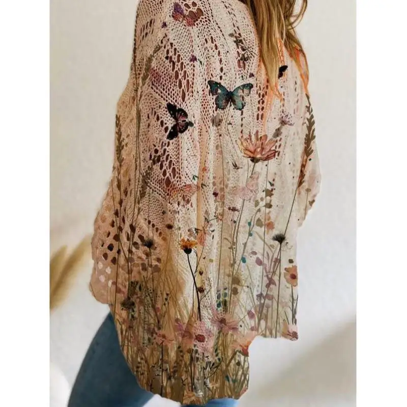 

Мужской вязаный свитер с цветочным принтом Thiened Coolmax Fiber Ciwalk воротник внутренняя одежда зимний сезон