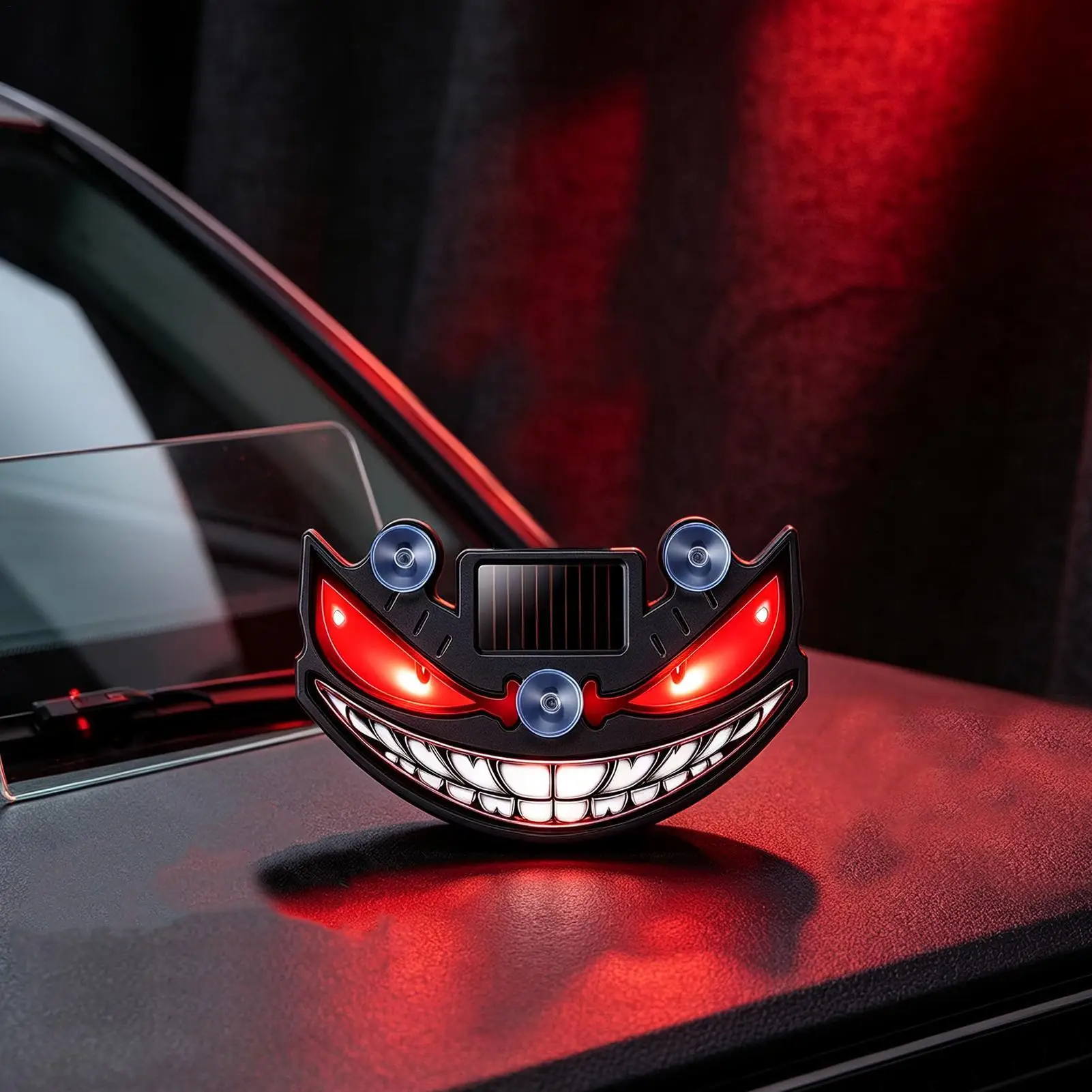 Car LED Warning Lights Solar Powered Wireless Led Windshield Eyes Lights for RV Home Vehicles Holiday interior windows