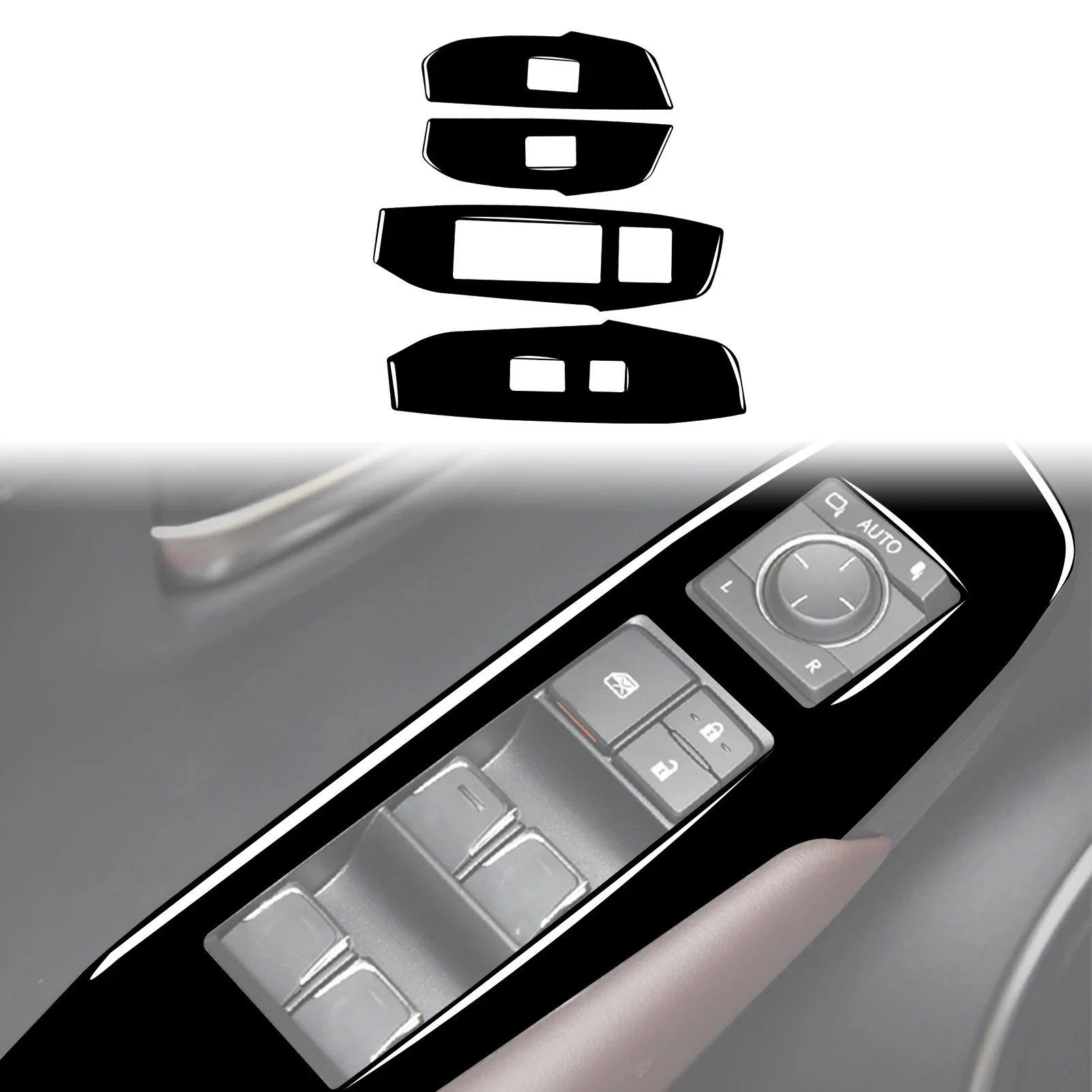 

For Lexus NX 200 200t 300h 2014—2019 Car Accessories Carbon Fiber Interior Window Switch Lifting Panel Trim Sticker Modification