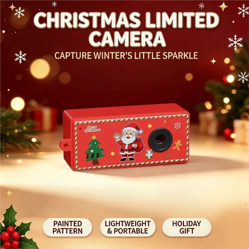 LXYB18B Small Dual Lens 2.8In Ips Screen Christmas Camera, Portable Digital Photo Printer For Instant Printing, Christmas Gift