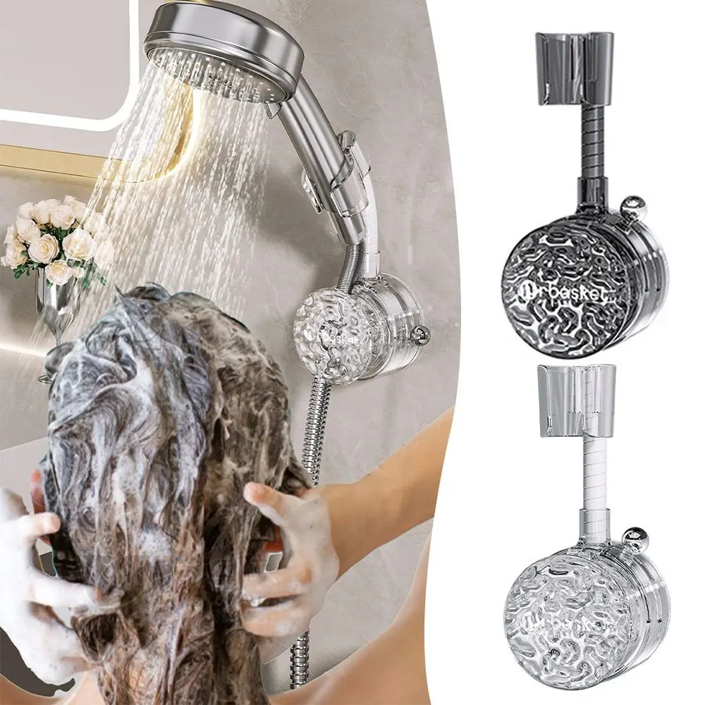 Movable Suction Cup Shower Head Holder Wall Mounted Stable Rotation Adjustable Nozzle Stand PC No Drill