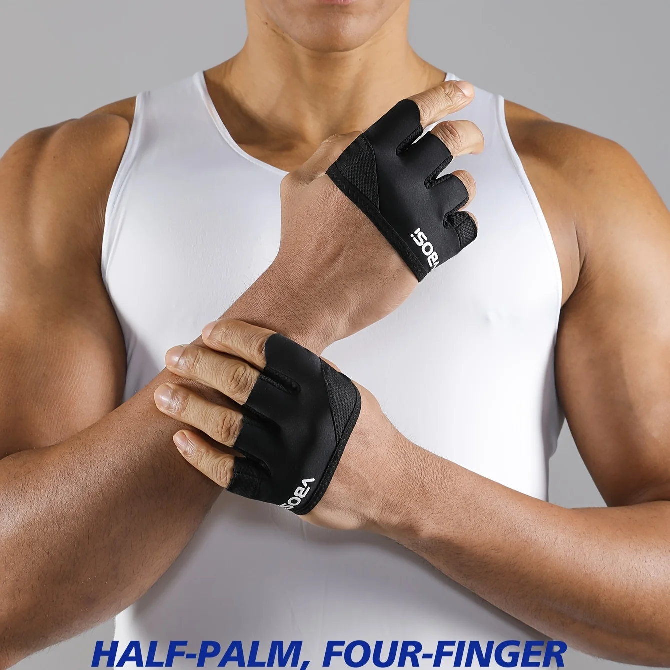 Leichte Unisex-Trainingshandschuhe mit vier Fingern, 1 Paar |   Griffband für Fitness, Gewichtheben & Training
