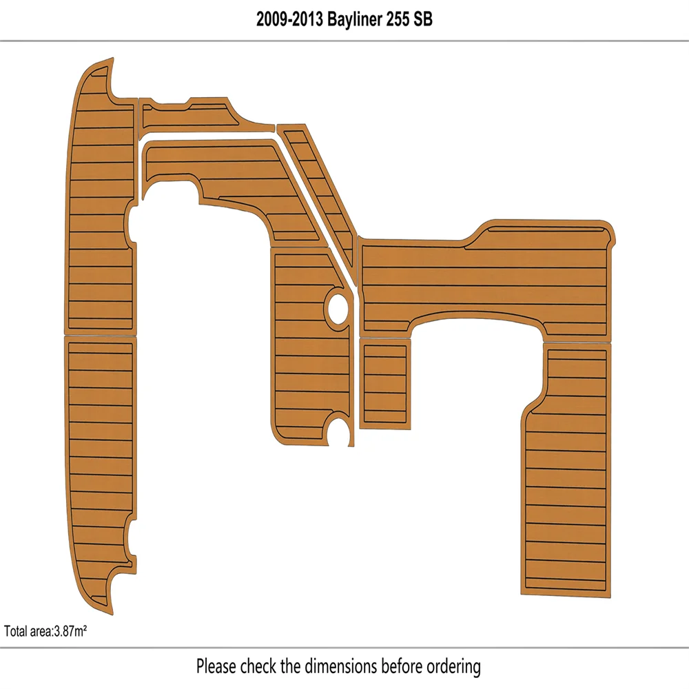 

2009-2013 Bayliner 255 Cockpit Swim platform 1/4" 6mm EVA faux teak Floor