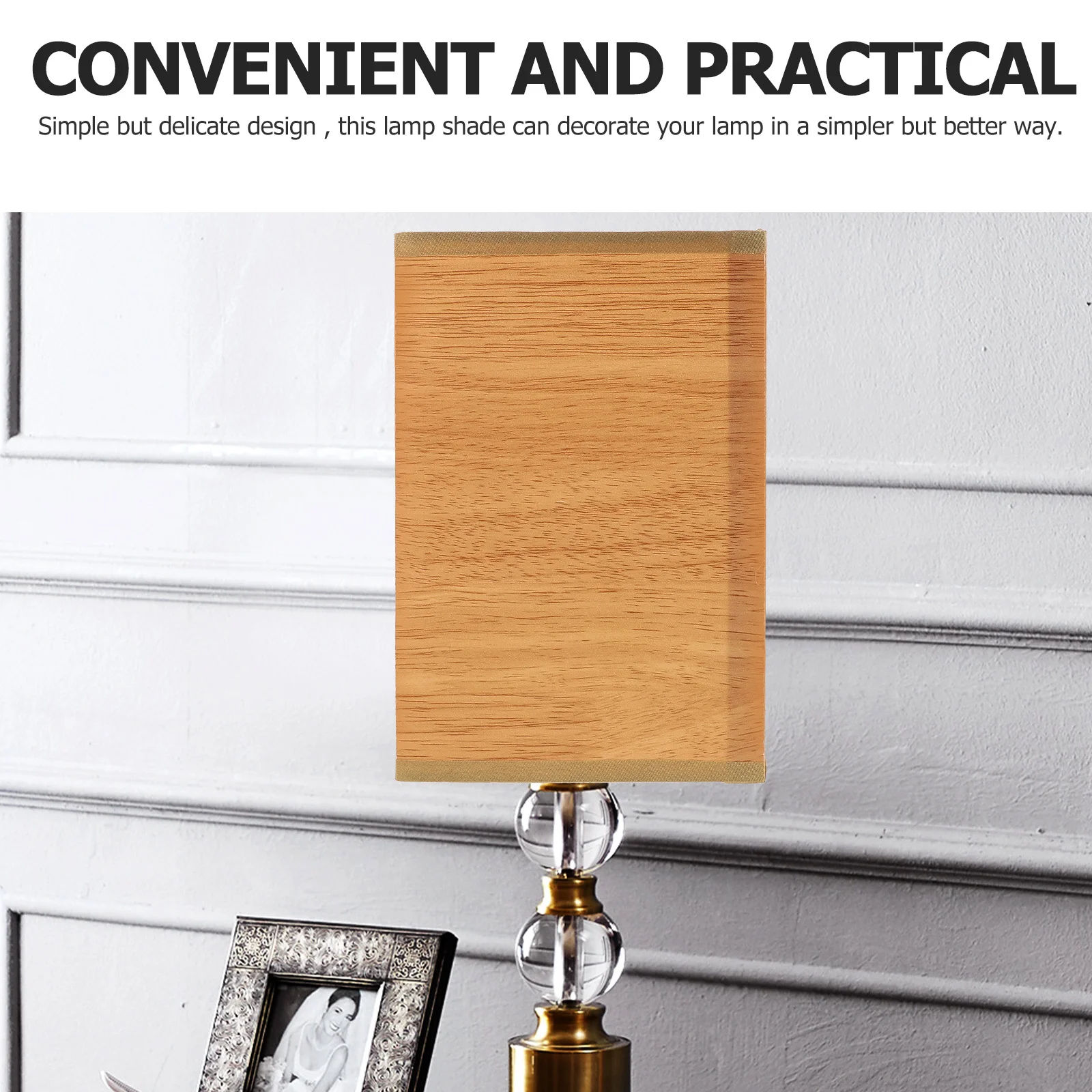 

Square Cloth Lamp Shade Simple Design Lightweight Sturdy Metal PVC for Bedroom Living Room Household Light Cover