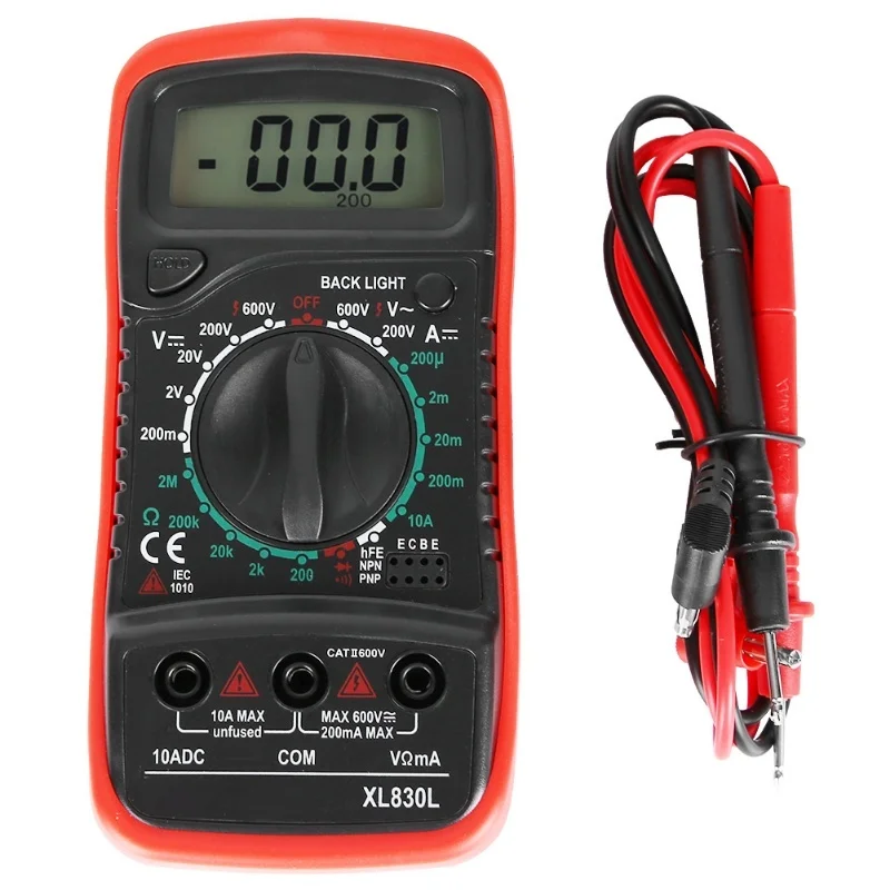 

D2 XL830L Handheld LCD Digital Multimeter Voltmeter Ammeter Ohmmeter Current Voltage Tester Portable AC/DC Ohm Meter Work Tools