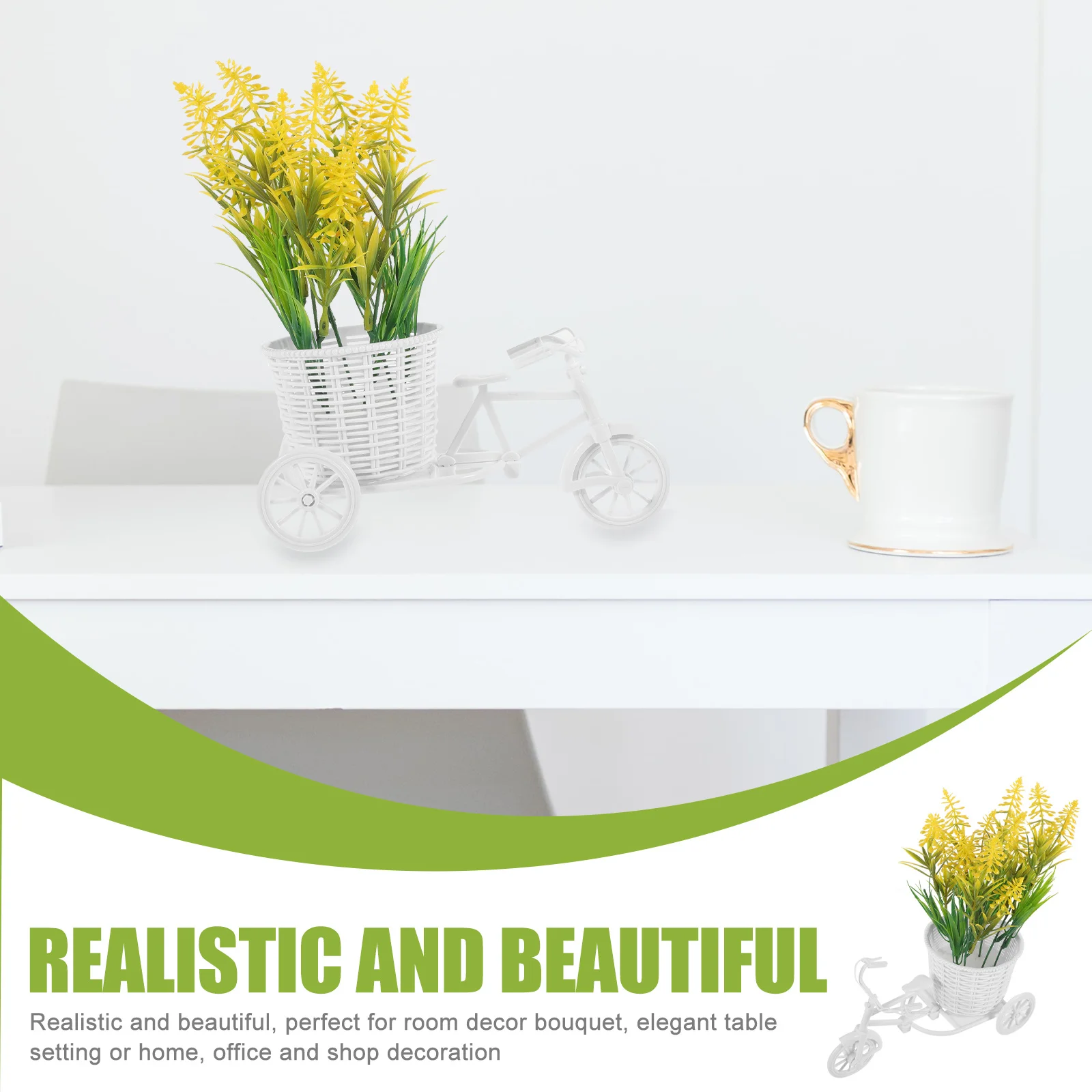 

1pc Plastic Flower Decorative Tricycle Handmade Craft For Wedding Party Home Office Balcony Display Flower Storage Container