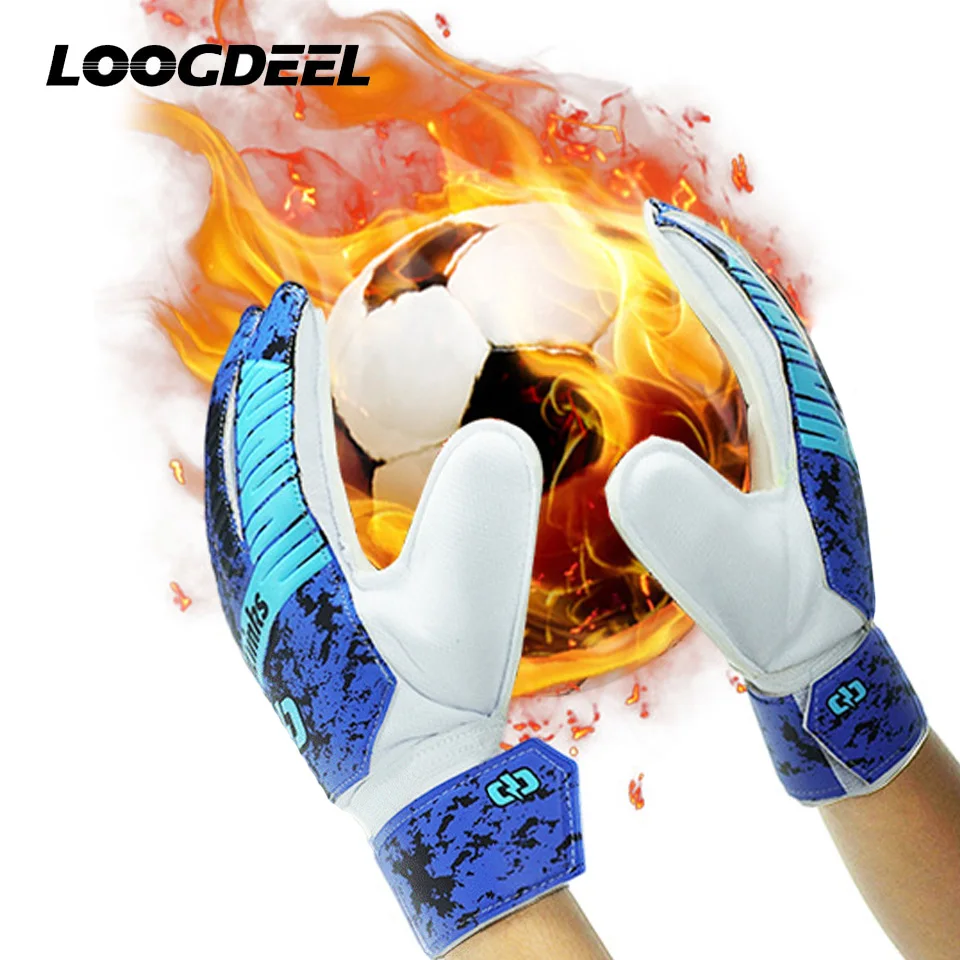 Loogdeel الكبار الأطفال معدات كرة القدم قفازات حارس المرمى الرياضية المضادة للانزلاق التدريب المهنية حارس المرمى حماية الاصبع