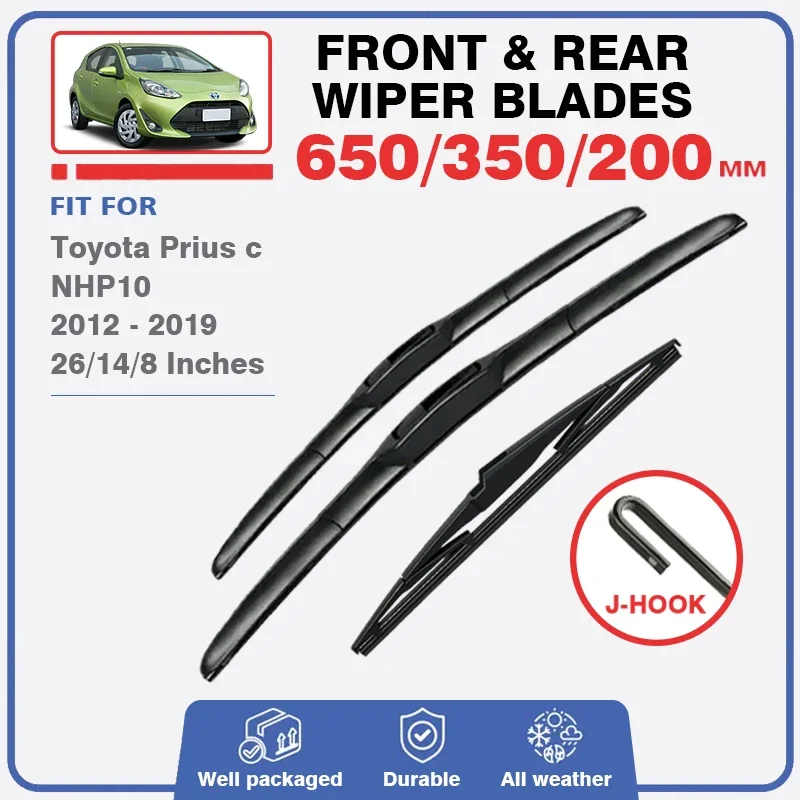 Front Rear Wiper Blade For Toyota Prius C 2012 - 2019 Windscreen Windshield Window Car Accessories 2013 2014 2015 2016 2018 2017