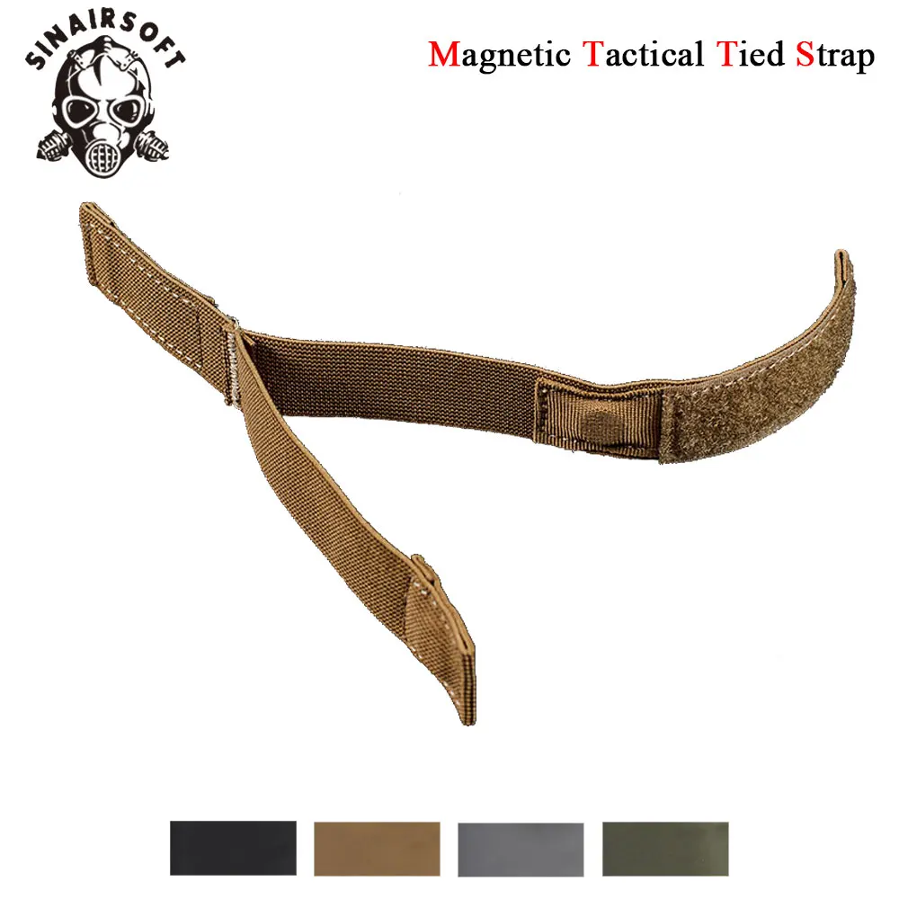 SINAIRSOFT Magnetic Adsorption Straps Wire Storage And Finishing Elastic Functional Rope Matt Nylon Fabric Tactical Accessories