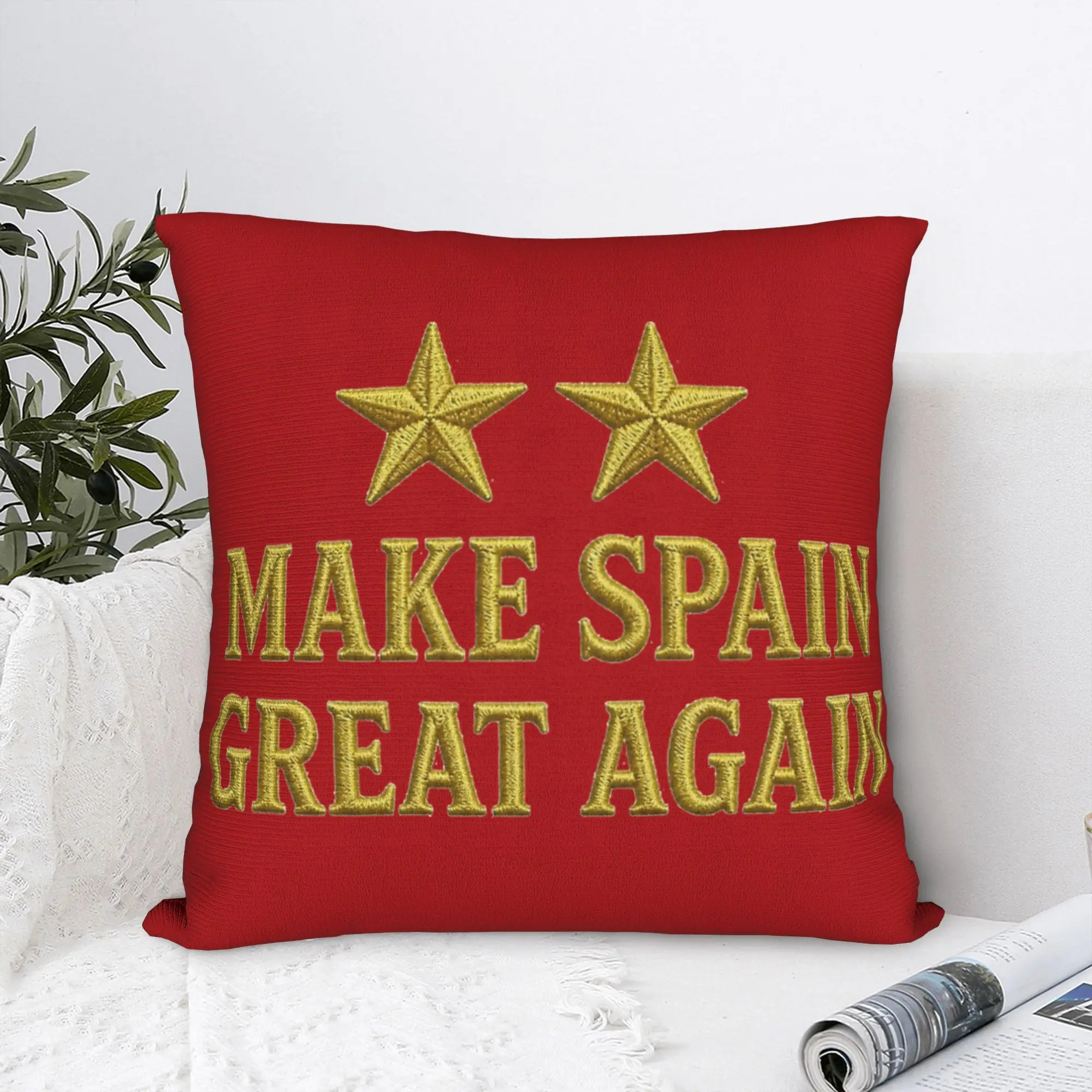 MAKE SPAIN GREAT AGAIN TWO STARS Pillowcase Polyester Cushion Cover Decoration  Throw Pillow Case Cover Home Wholesale 45X45cm