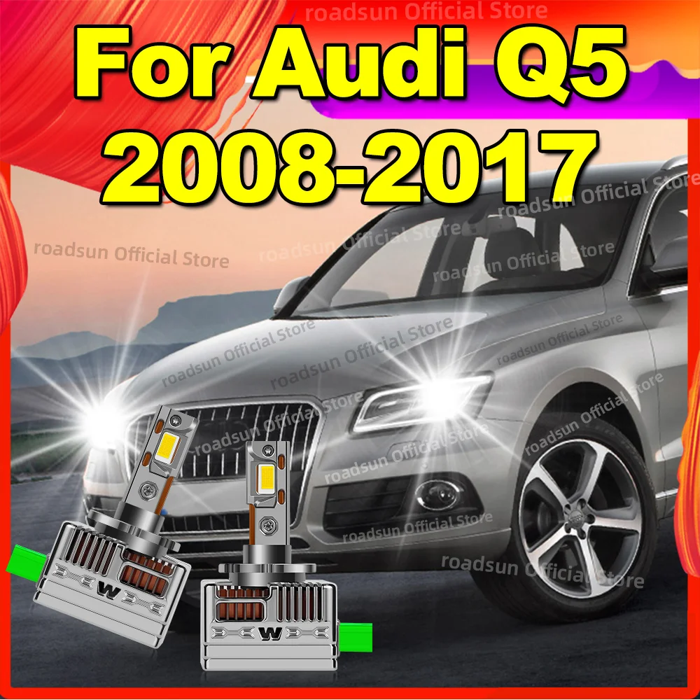 

Светодиодные лампы для фар CANBUS, замена HID ксенона 6000K для Audi Q5 2008-2017 2009 2010 2011 2012 2013 2014 2015 2016