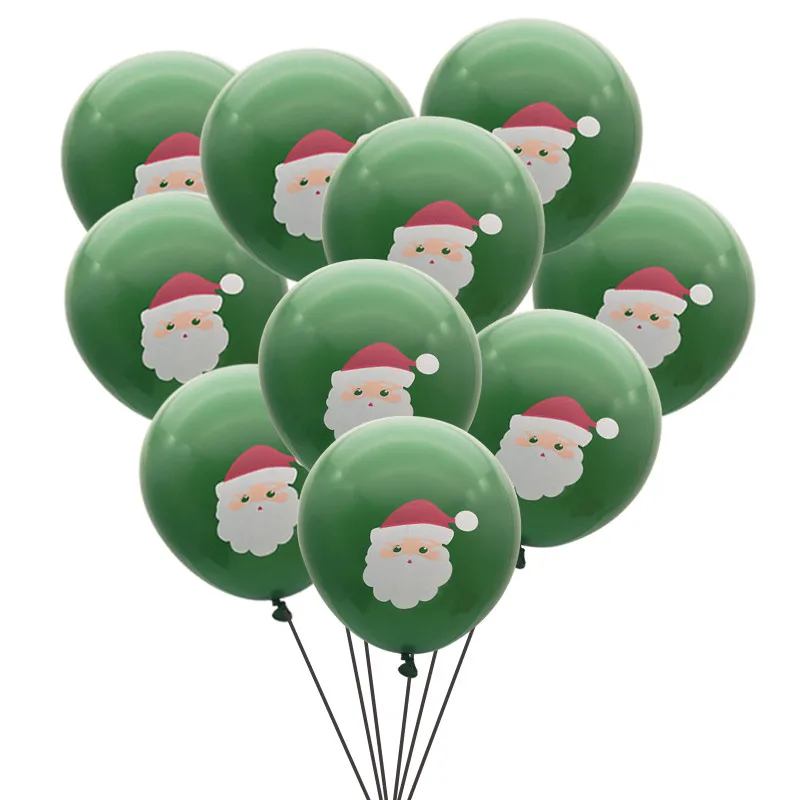 10Pcs 12inch Santa Claus Elk Snowman Latex Balloons Merry Christmas Decor New Year Eve Xmas Party Celebration Navidad Supplies