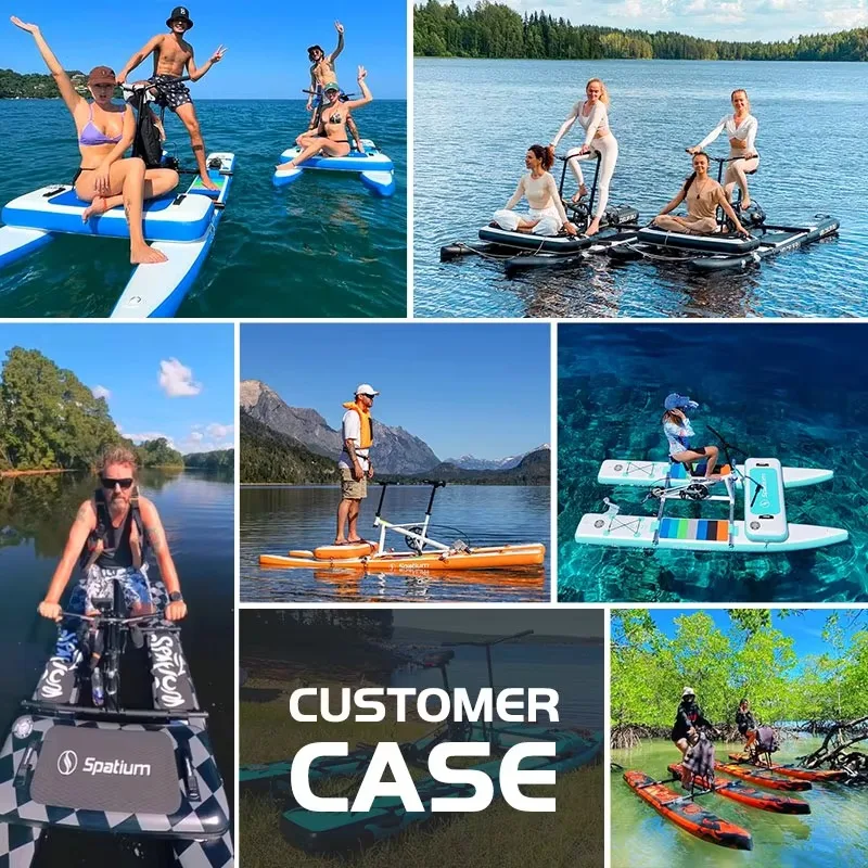 1-2 People Inflatable Aqua Bike Unisex Inflatable Water Bike- Compatible & Versatile For Fishing Water Cycling