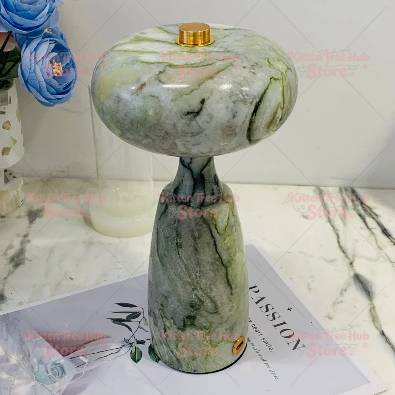 Creative and simple rechargeable marble desk lamp, living room desktop hotel model room,