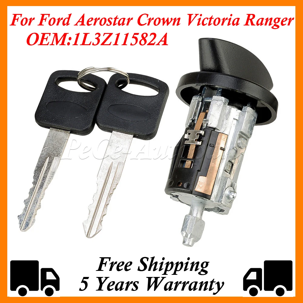 New Ignition Lock Cylinder Ignition Key Switch with 2 Keys Kit 1L3Z11582A for Ford Aerostar Crown Victoria Ranger Auto