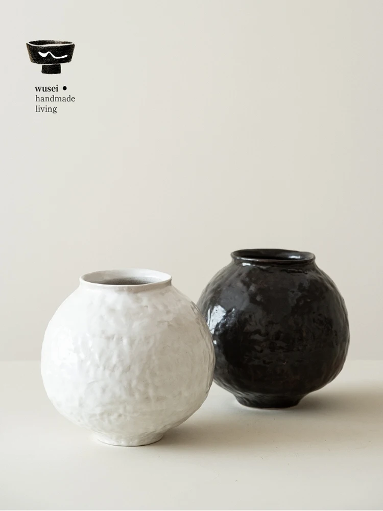 

Японская ваза WUSEI в стиле Ваби-Саби ручной работы, большая, для цветов, декоративная, для студии, для домашнего декора