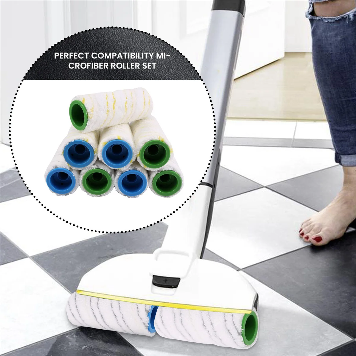 مجموعة بكرات N98R مكونة من 8 قطع لمنظف الأرضيات الكهربائية Karcher FC7 FC5 FC3 FC3D 2.055-007.0 / 2.055-006.0