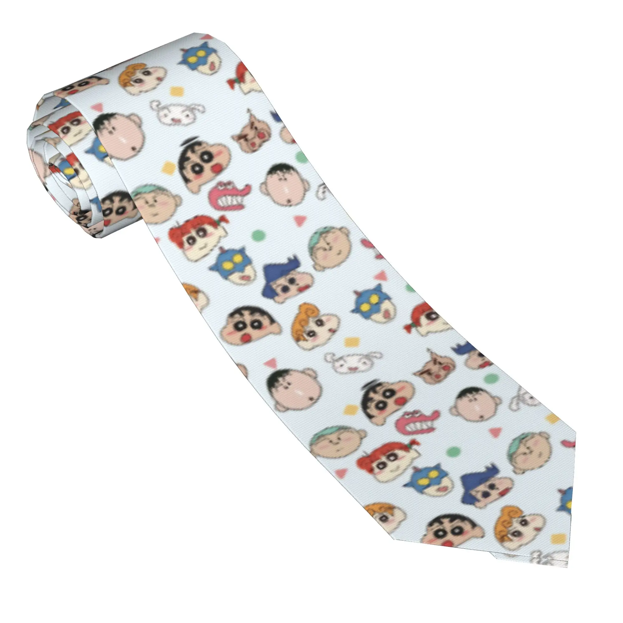 School Friends Shinchan Necktie Men 8 cm Silk  Classic Neck Tie  for Mens Daily Wear Gravatas Wedding Accessories Cosplay Props