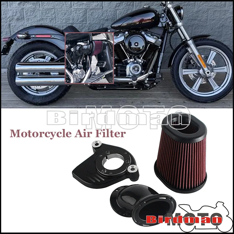 Motorcycle Air Cleaner Filters Parts Chrome Air Filter For Harley Softail Low Rider S 114 117 FXLRS 2018-2024 Touring 2017-Up