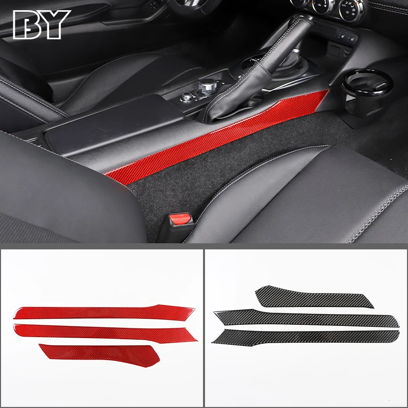 

Car Center Control Gear Shift Side Trim Sticker Decoration Cover for Mazda MX-5 2016-2023 Soft Carbon Fiber Car Accessories