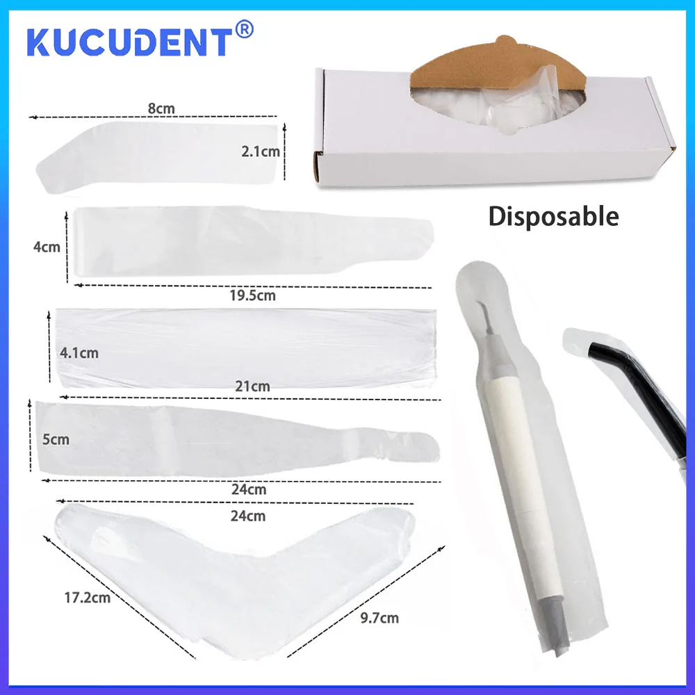 KUCUDENT Disposable Dental Handle Protective Cover Intraoral Camera Sleeve Films X-ray Sensor Curing Light Guide Sheath