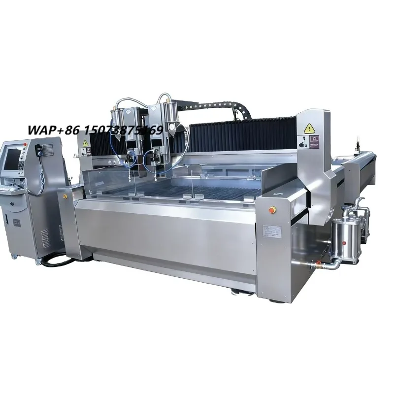 Qianrui Water Jet Cutting Machine 3-Axis High-Accuracy 0.01mm 380V 40W Motor Tile Mosaic Furniture Manufacturing Pump 1-Year