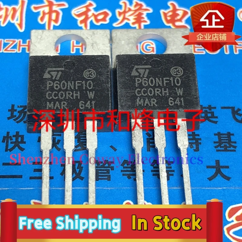 

10PCS-30PCS P60NF10 STP60NF10 TO-220 100V 60A In Stock Fast Shipping