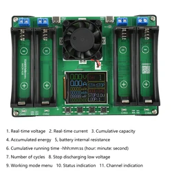 New 4 Channel Battery Capacity Tester Type-C LCD Display Battery Capacity Tester 18650 MAh Battery Internal Resistance Tester