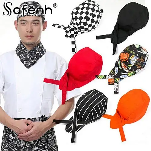 1pcs Unisex  Top Chef Pirate Hat Waiter Hats Hotel Restaurant Canteen Bakery Kitchen Work Wear Master Cook Forward Cap Wholesale