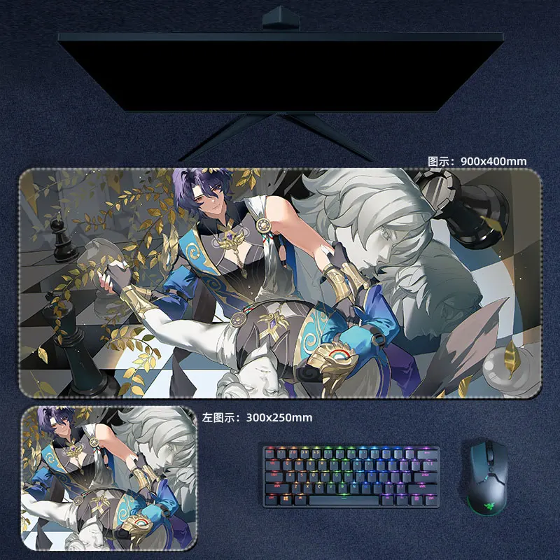 PC Game Dr Ratio Mouse Pad Honkai Star Rail Large Mousepad Computer Mouse Mat Keyboard Padding Anime Gaming Accessories Desk Mat