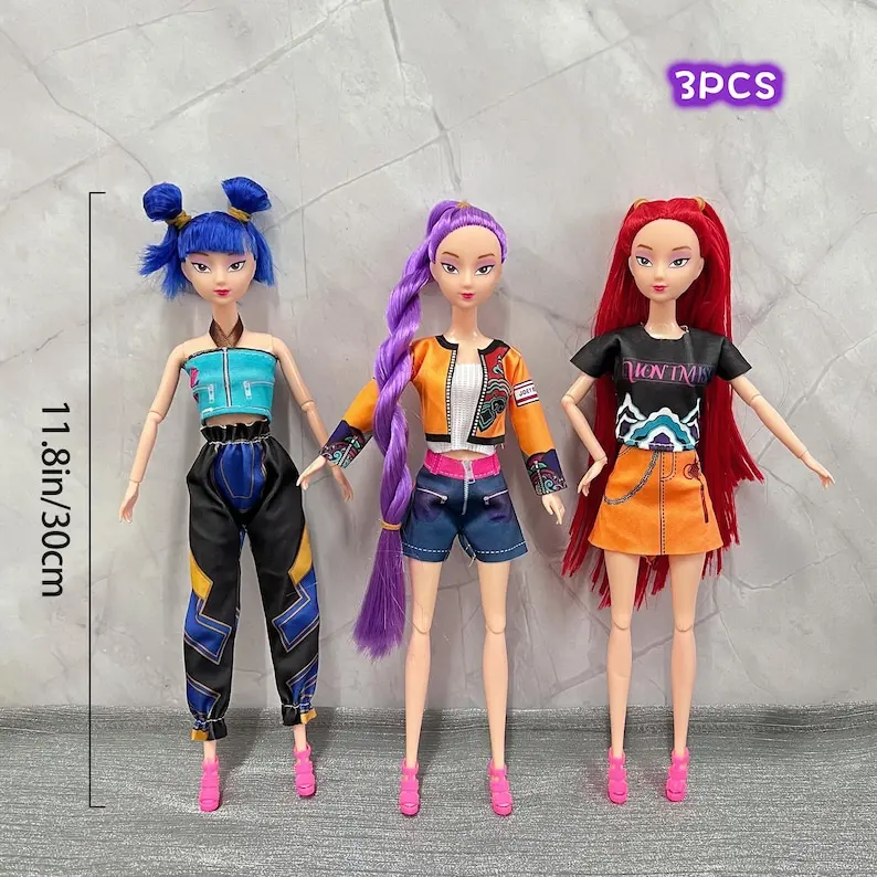 مجموعة شخصيات الحركة Kpop Demon Hunters، Huntirx Girl-Rumi، Mira، Zoey، 3DHuntrix Figurines، تمثال قابل للجمع كهدية عيد ميلاد للأطفال