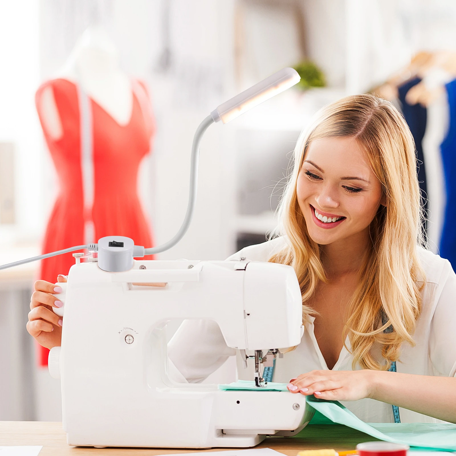 

2pcs Sewing Machine Light Led Workbench Lamp Flexible Neck Magnetic Base For Craft Table Lathe Drill Press Multi-Purpose