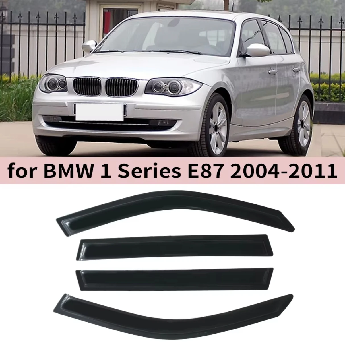 

For BMW 1 Series E87 2004 2005 2006 2007 2008 2009 2010 2011 Wind Deflectors Rain Guards Door Visor Vent Shades Window Visor