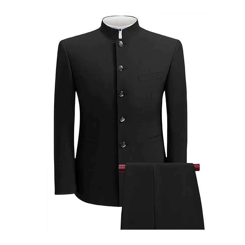 

Two-piece Set Suit Men's Chinese Style Suits Set Formal Zhongshan Blazer Jacket Dress Pants Banquet Business Wedding Occasions