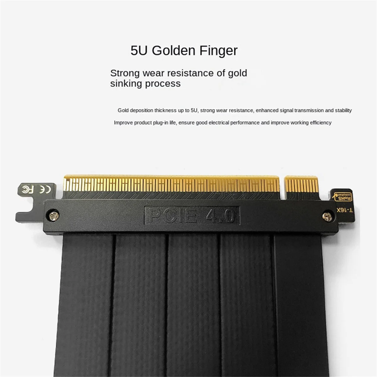 Full Speed PCI-E 4.0 16X Graphics Card Extension Cable Adapter Board Expansion Port 180 Degree 10CM Cable