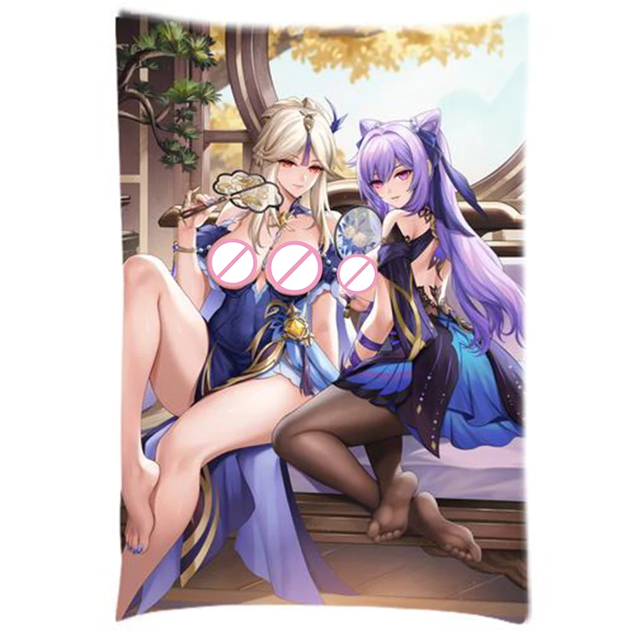 

Anime Game Ningguang (Genshin Impact) Throw Pillowcase Ning Guang Cosplay Pillow Sham 2-Sides Cushion Cover