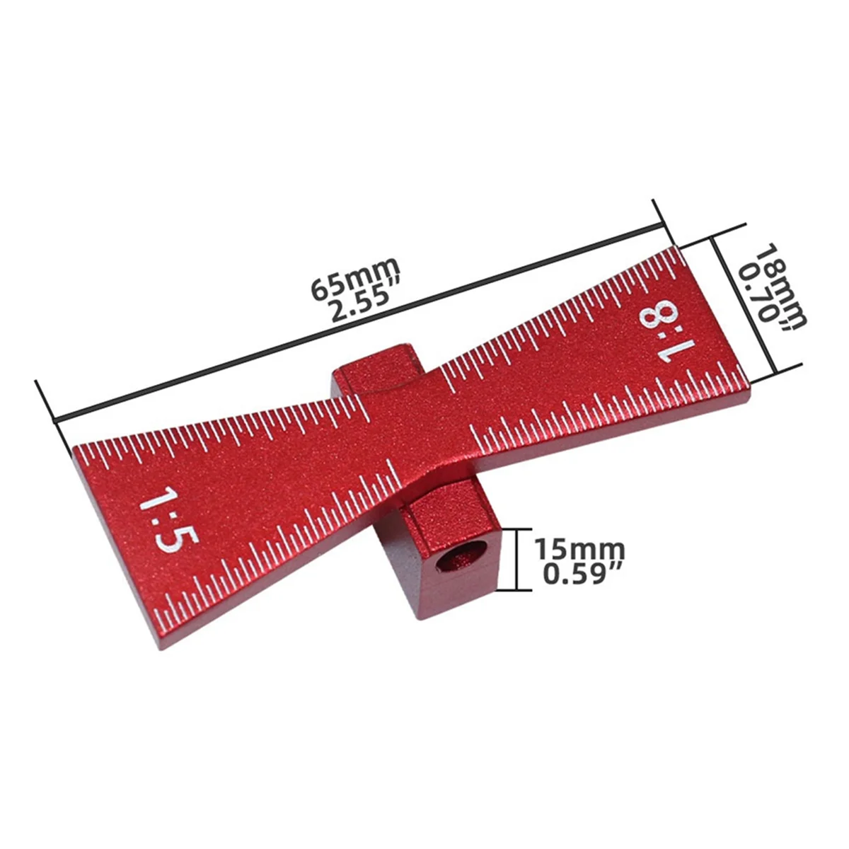 Dovetail Joint Aluminum Alloy Marking Template 1: 5 1: 8 Wooden Hinge Gauge with Hinge Gauge Guide Tool.