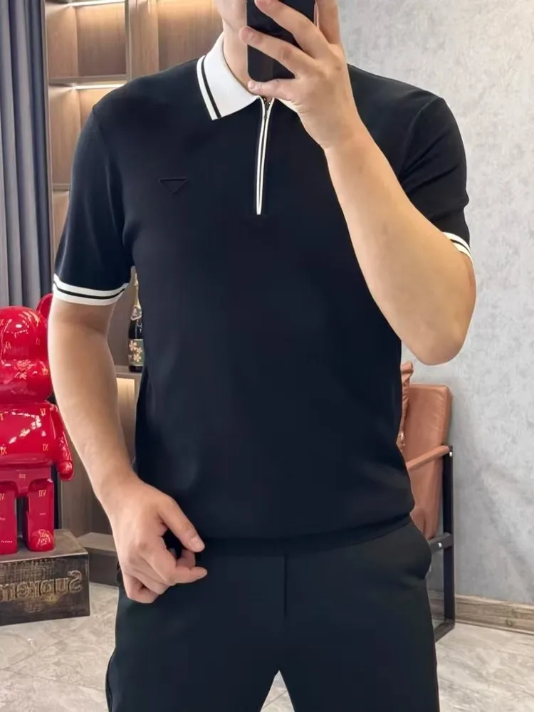 

Летняя мужская новинка: модная, универсальная, легкая, высококачественная рубашка с воротником на молнии и коротким рукавом, подчеркивающая индивидуальность и стиль.