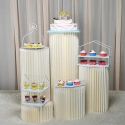 Birthday Anniversary Party Cake Stand Festival DIY Dessert Table Wedding Folding Cylindrical Flower Rack Ramadan Decoration