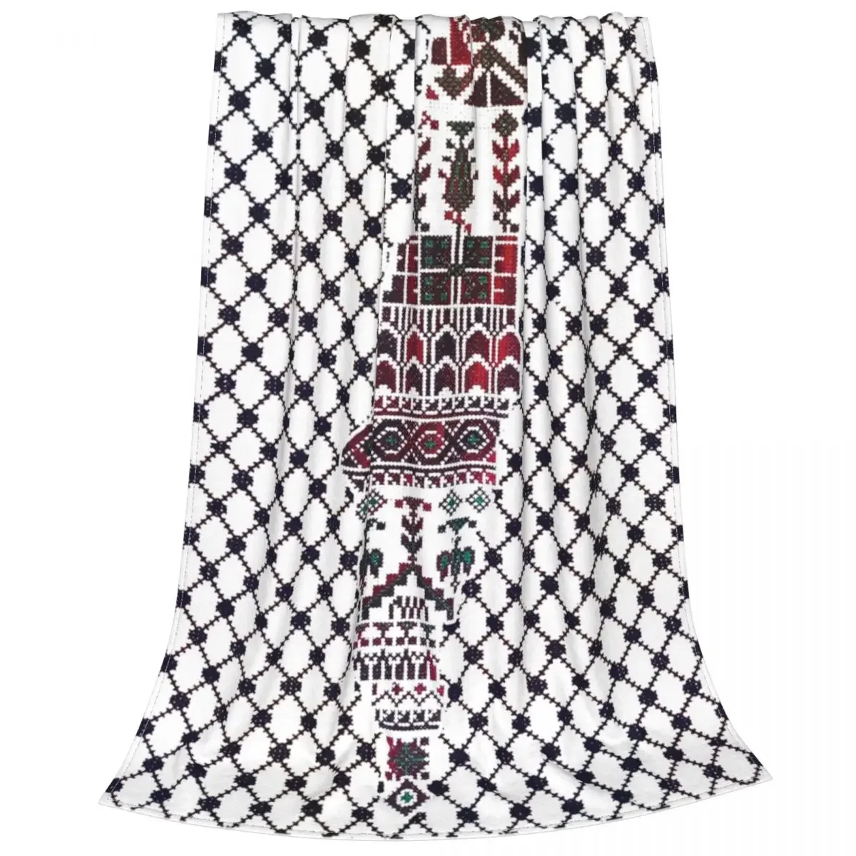 Palestine Palestinian Knitted Blanket Traditional Tatreez Wool Throw Blankets Bedding Couch Decoration Lightweight Bedspreads