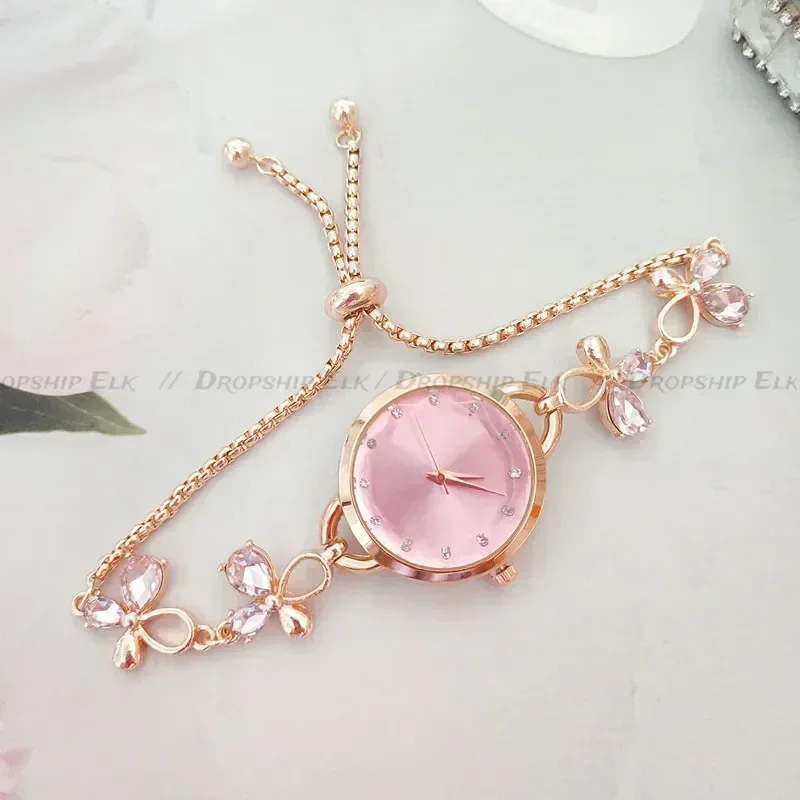 สุภาพสตรี Bow Tie นาฬิกาผู้หญิงหรูหรานาฬิกานาฬิกาข้อมือควอตซ์นาฬิกา Часы สร้อยข้อมือนาฬิกาของขวัญหญิง Relojes Para Mujer