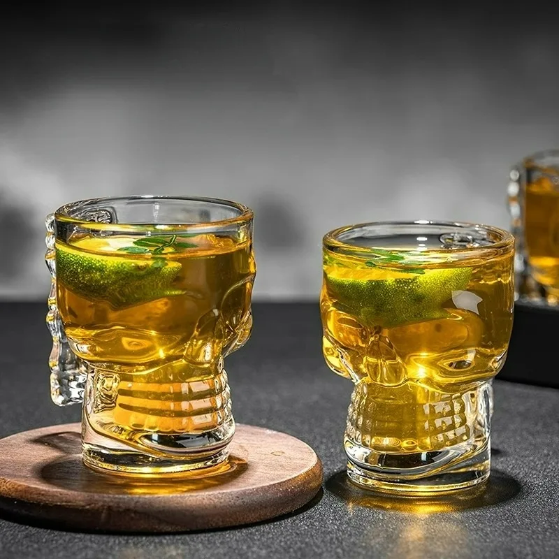 6/9/12 قطعة الجمجمة لقطة صغيرة كوب زجاجي الإبداعية كوكتيل نظارات الكؤوس مجموعة كوب تيكيلا صغير مع مقبض كوب للبيرة شريط الحفلات ملحق