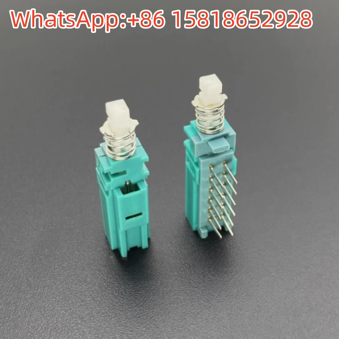 

5 pieces Micro Straight Key Self-Locking Switch 12 Pins with Lock Adjustable Power Button Amplifier Speaker Keys Horizontal Butt