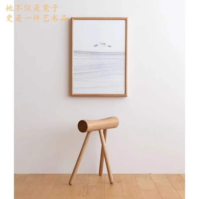 Japanese Solid Wood Shoe Bench Foldable Long Stool Home Door Stool Creative Personality Oak Dressing Stool