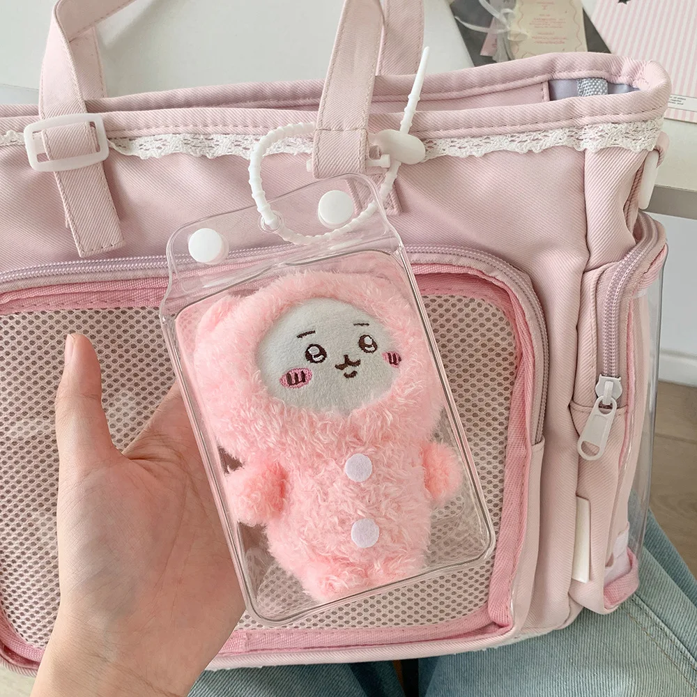 Protective Case For Small Doll Dust-proof Transparent Storage Bag Trendy Accessories Matching Double-hole Silicone Rope New In