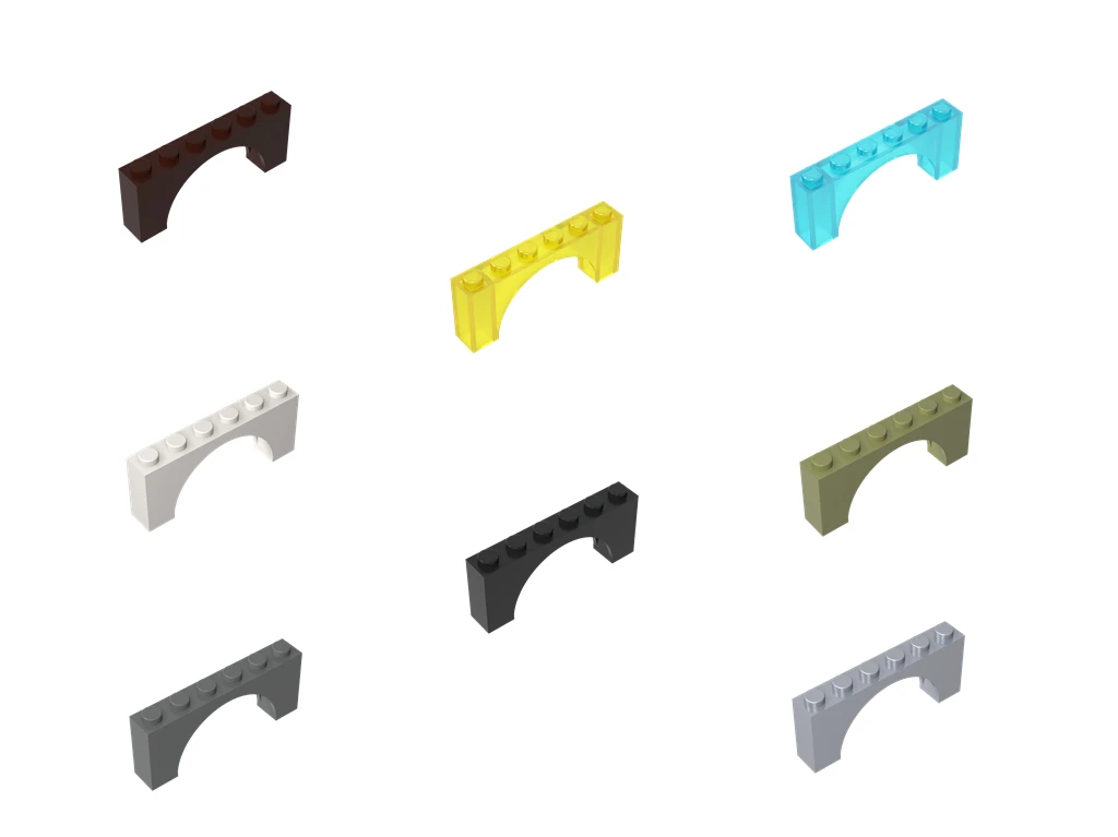 MOC Construction Bricks Attachments 1x6x2 Curved Arch Segments Bulk Supply 678 Compatible with LEGO 15254