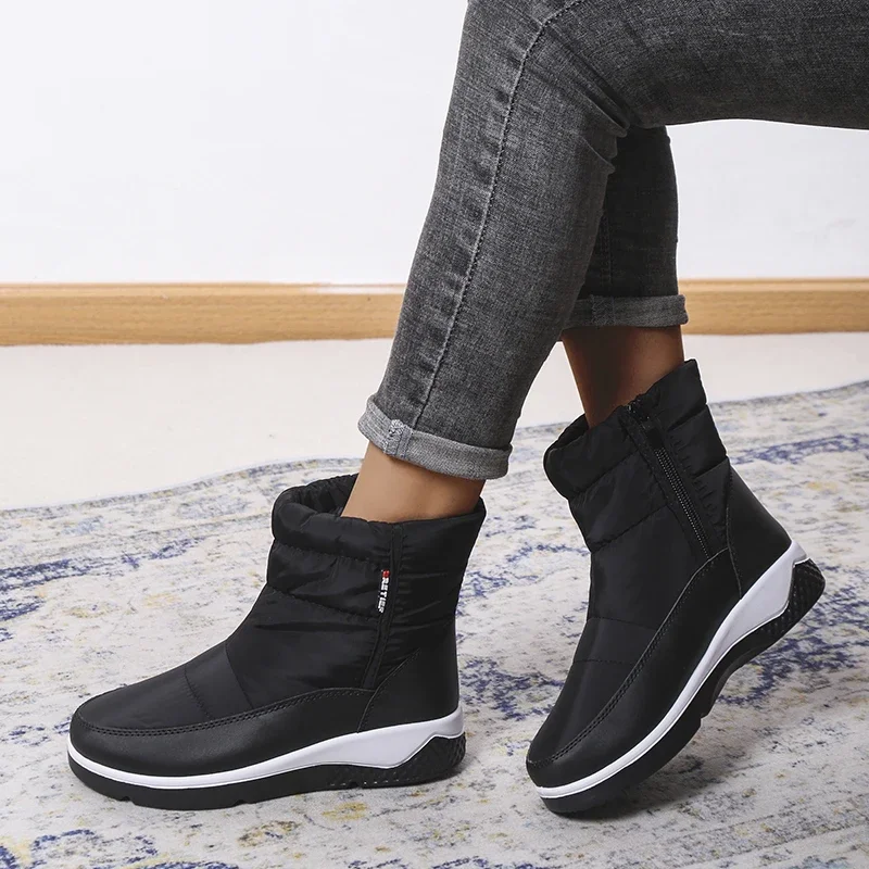2023 Winter Boots Women Ankle Platform Boots Waterproof Snow Boots Warm Fur Female Boots Winter Shoes Woman Footwear Chaussures image 5