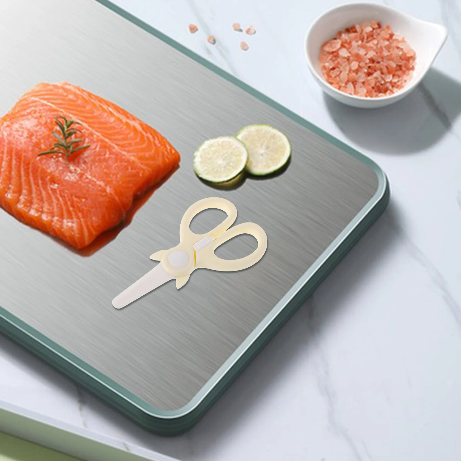 

Ceramic Multifunctional Food Cutter Scissors Portable Kitchen Shears for Baby Food Meat Noodles Vegetable Travel Use