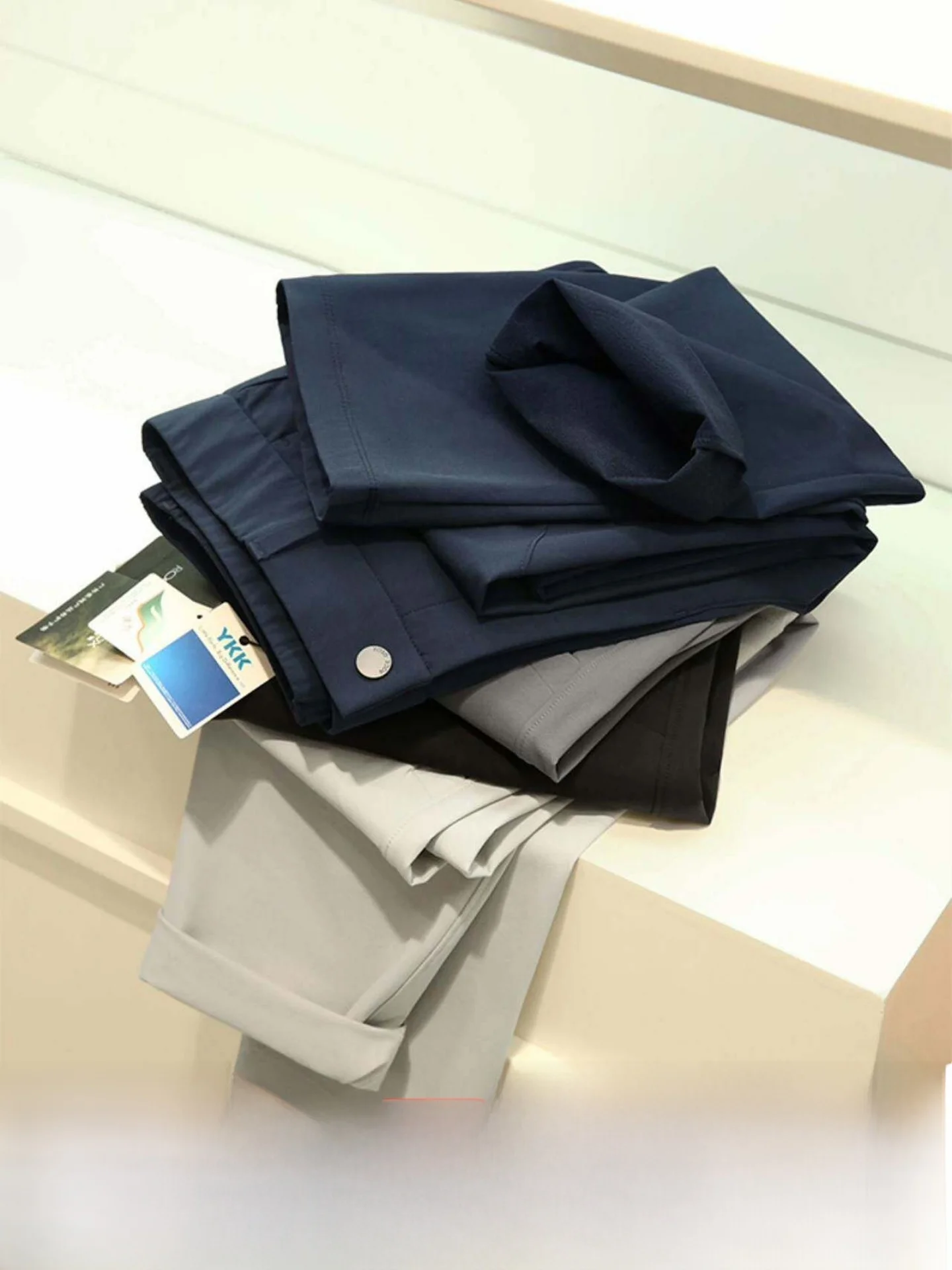 Waterproof Anti-Stain Four-Way Stretch Casual Pants for Men Commute GolfPRO Series Breathable Straight Leg Polyester Fiber