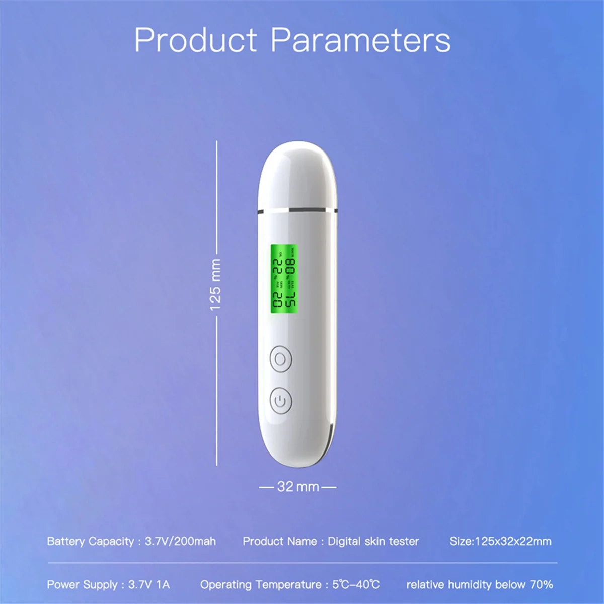 Testeur intelligent d'humidité de la peau, testeur d'eau et d'huile, écran LCD, humidimètre de la peau du visage, détecteur d'agent structurels ent